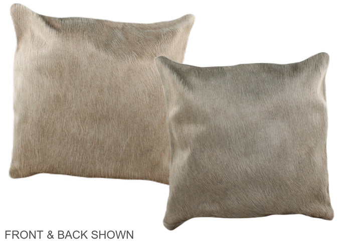 Champagne 16"x16" Brazilian Cowhide Pillow #A35956 by Hudson Hides