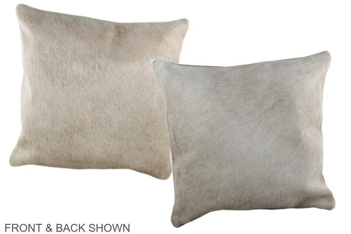 Champagne 16"x16" Brazilian Cowhide Pillow #A35962 by Hudson Hides