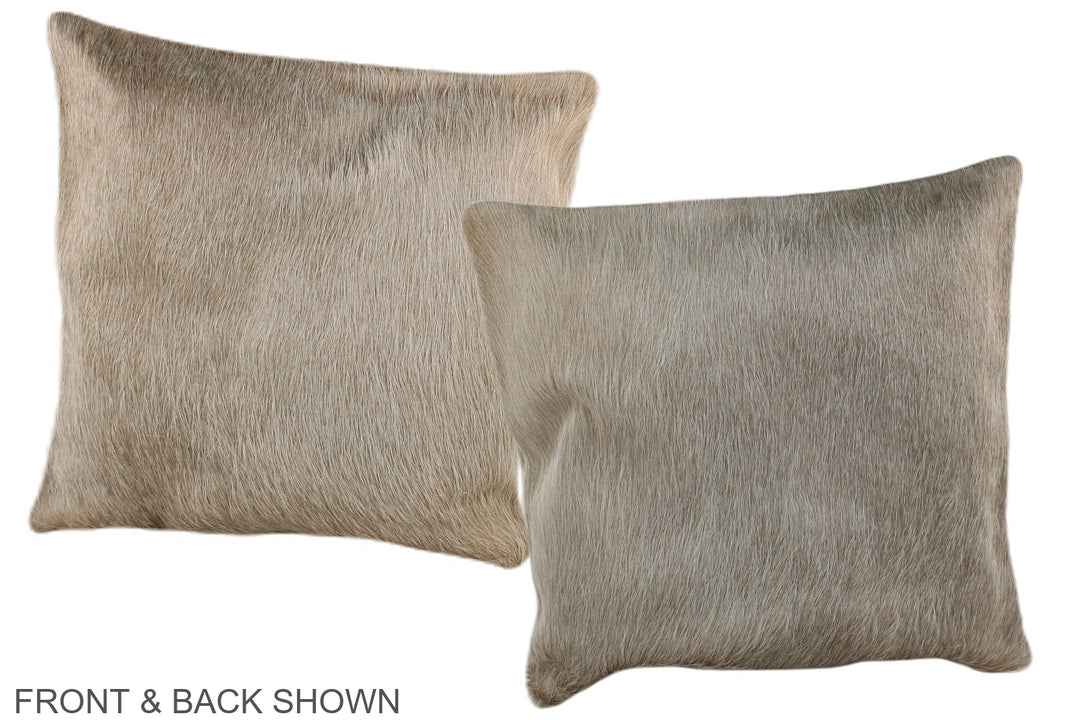 Champagne 16"x16" Brazilian Cowhide Pillow #A35964 by Hudson Hides