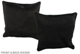 Solid Black 16"x16" Brazilian Cowhide Pillow #A35965 by Hudson Hides