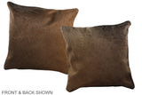 Chocolate 16"x16" Brazilian Cowhide Pillow #A35968 by Hudson Hides