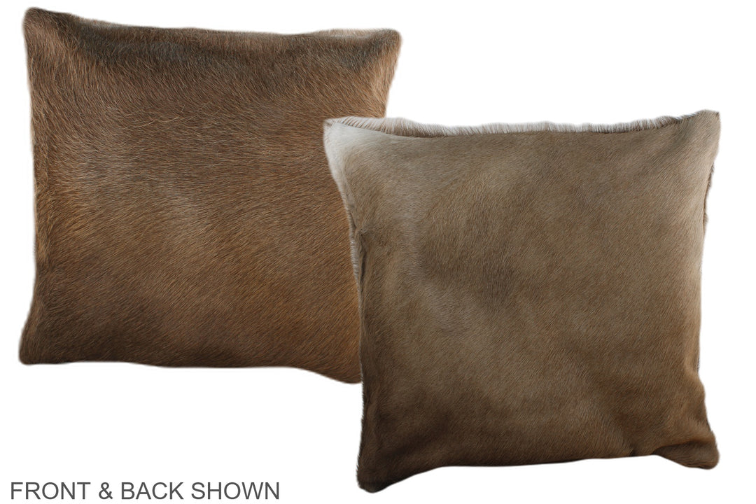 Taupe 16"x16" Brazilian Cowhide Pillow #A35972 by Hudson Hides