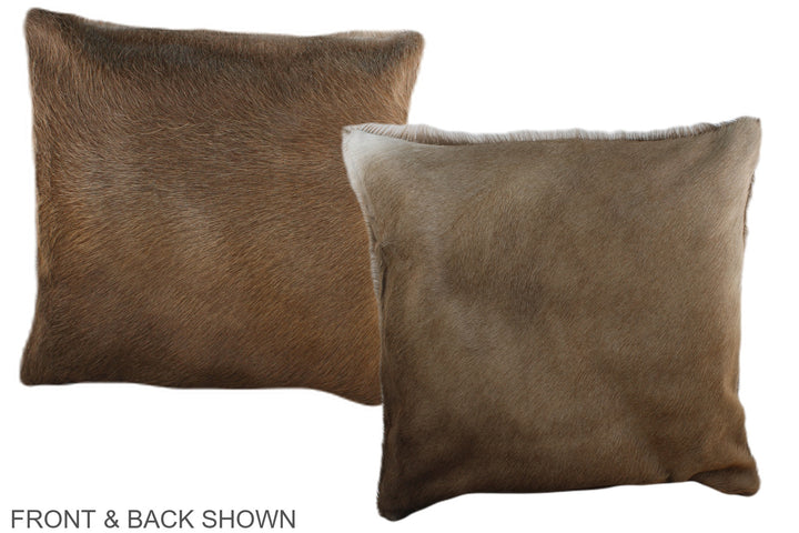 Taupe 16"x16" Brazilian Cowhide Pillow #A35972 by Hudson Hides