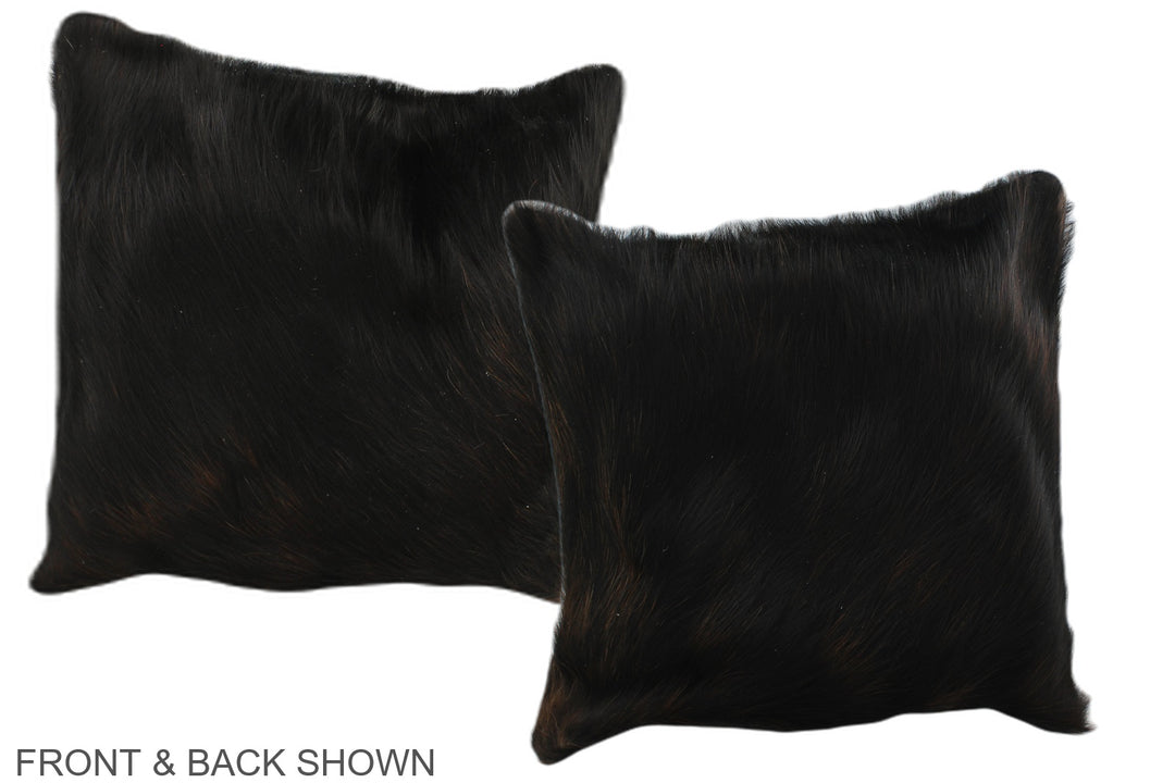 Solid Black 16"x16" Brazilian Cowhide Pillow #A35990 by Hudson Hides