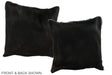 Solid Black 16"x16" Brazilian Cowhide Pillow #A35990 by Hudson Hides