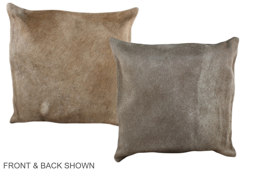 Taupe 16"x16" Brazilian Cowhide Pillow #A35991 by Hudson Hides