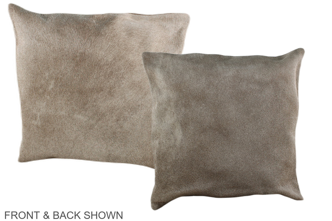 Taupe 16"x16" Brazilian Cowhide Pillow #A35993 by Hudson Hides