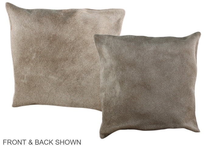 Taupe 16"x16" Brazilian Cowhide Pillow #A35993 by Hudson Hides