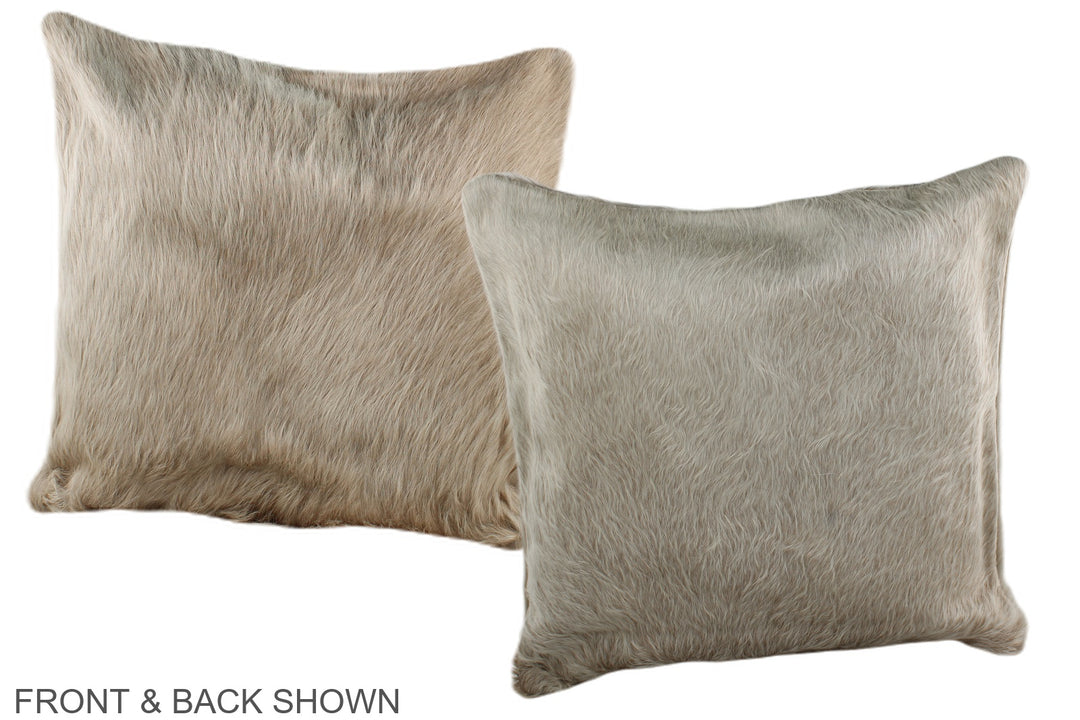 Champagne 16"x16" Brazilian Cowhide Pillow #A35995 by Hudson Hides