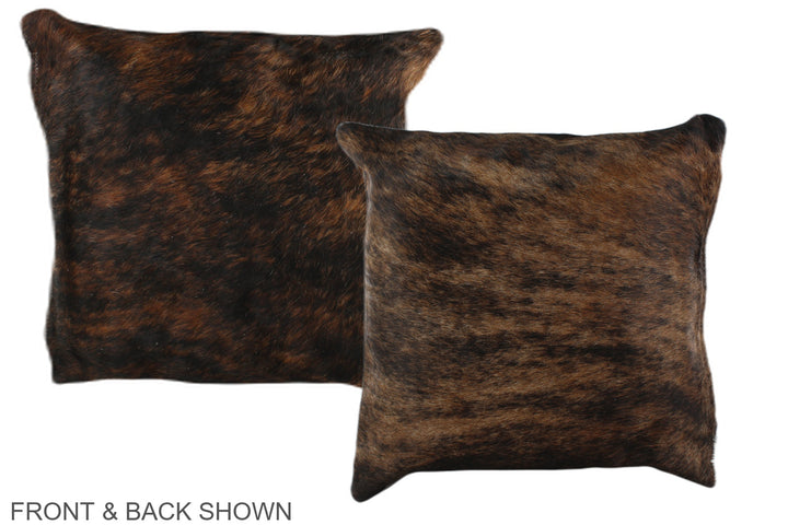 Dark Brindle 16"x16" Brazilian Cowhide Pillow #A35996 by Hudson Hides