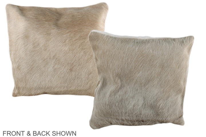 Champagne 16"x16" Brazilian Cowhide Pillow #A35997 by Hudson Hides