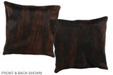 Dark Brindle 16"x16" Brazilian Cowhide Pillow #A35998 by Hudson Hides