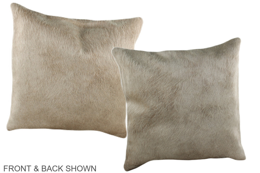 Champagne 16"x16" Brazilian Cowhide Pillow #A36007 by Hudson Hides