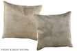 Champagne 16"x16" Brazilian Cowhide Pillow #A36007 by Hudson Hides