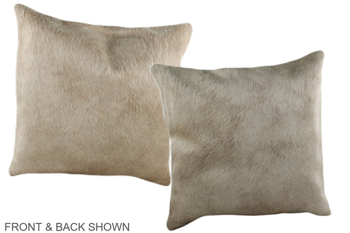 Champagne 16"x16" Brazilian Cowhide Pillow #A36007 by Hudson Hides