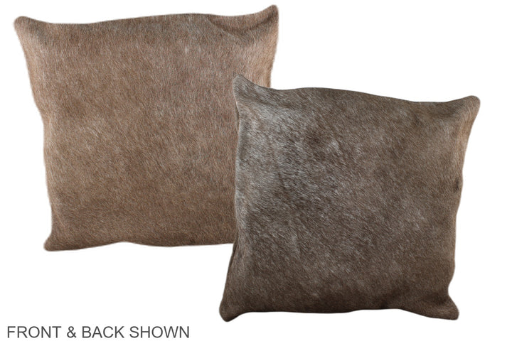 Taupe 16"x16" Brazilian Cowhide Pillow #A36014 by Hudson Hides