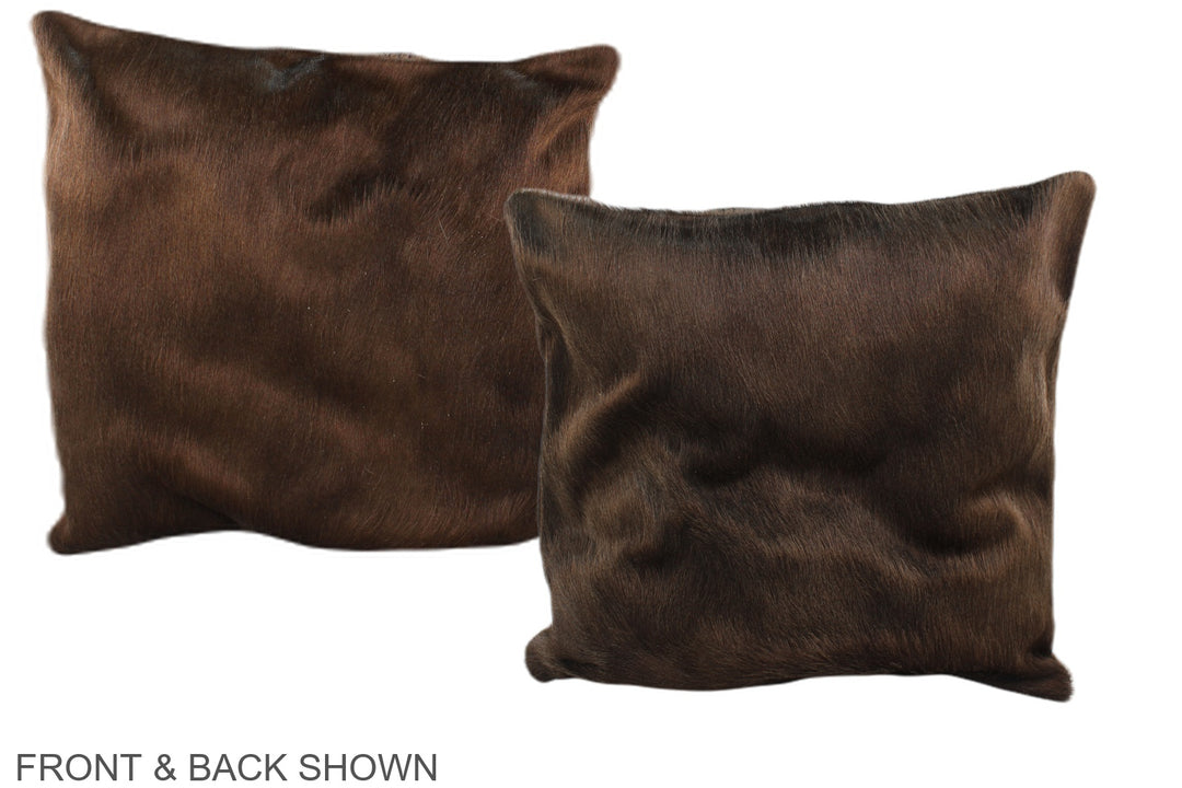 Chocolate 16"x16" Brazilian Cowhide Pillow #A36015 by Hudson Hides