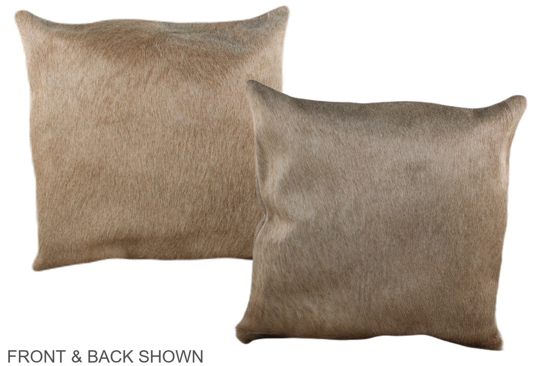 Taupe 16"x16" Brazilian Cowhide Pillow #A36019 by Hudson Hides