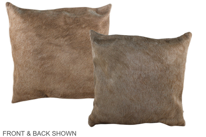 Taupe 16"x16" Brazilian Cowhide Pillow #A36028 by Hudson Hides