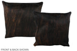 Dark Brindle 16"x16" Brazilian Cowhide Pillow #A36035 by Hudson Hides