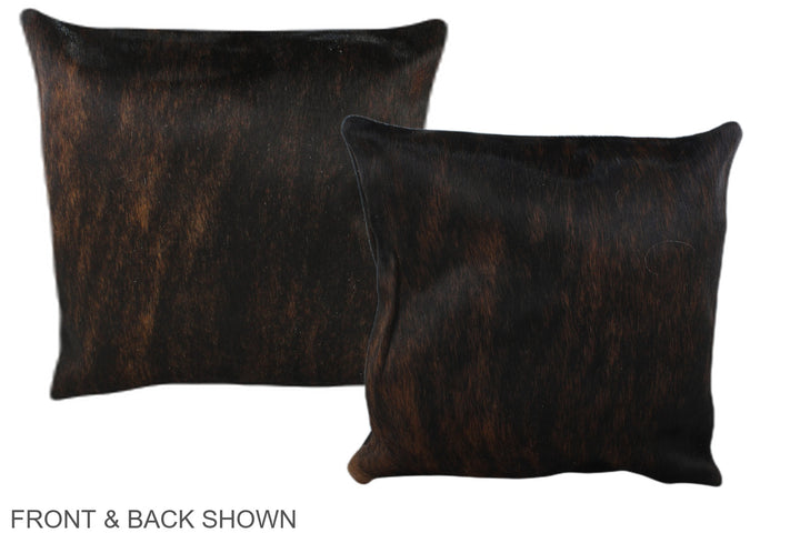 Dark Brindle 16"x16" Brazilian Cowhide Pillow #A36035 by Hudson Hides