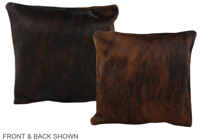 Dark Brindle 16"x16" Brazilian Cowhide Pillow #A36037 by Hudson Hides