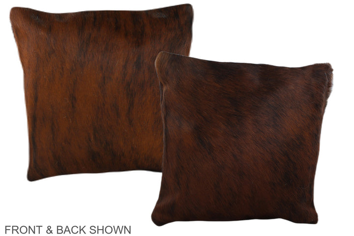 Dark Brindle 16"x16" Brazilian Cowhide Pillow #A36040 by Hudson Hides