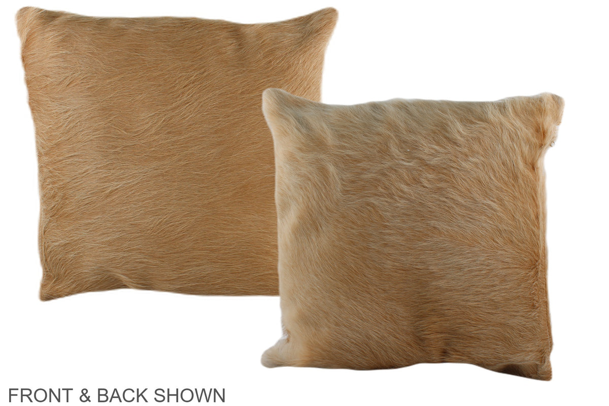 Solid Brown Cowhide Pillow #A36062
