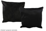 Solid Black 16"x16" Brazilian Cowhide Pillow #A36067 by Hudson Hides