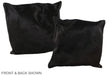 Solid Black 16"x16" Brazilian Cowhide Pillow #A36087 by Hudson Hides
