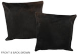 Solid Black 16"x16" Brazilian Cowhide Pillow #A36091 by Hudson Hides