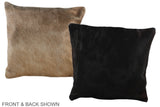 Solid Black 16"x16" Brazilian Cowhide Pillow #A36107 by Hudson Hides