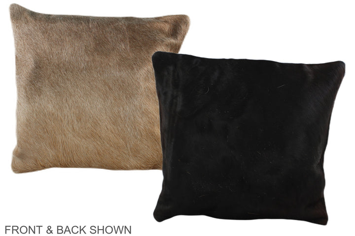 Solid Black 16"x16" Brazilian Cowhide Pillow #A36107 by Hudson Hides