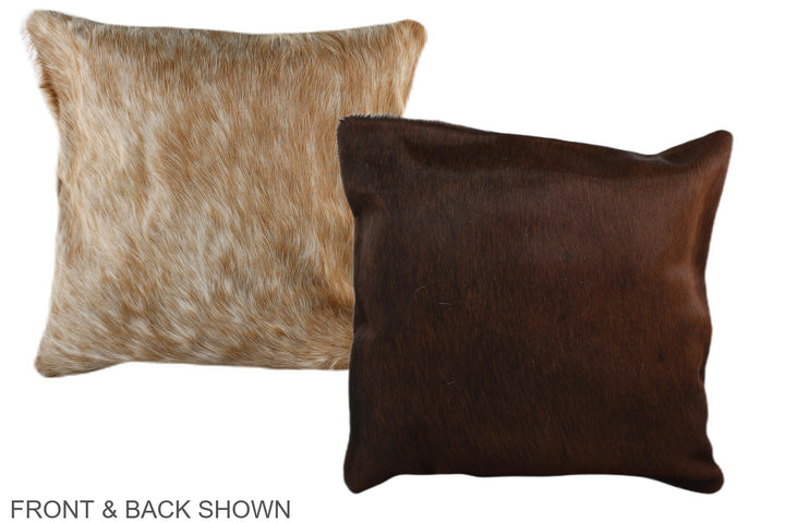 Chocolate 16"x16" Brazilian Cowhide Pillow #A36109 by Hudson Hides