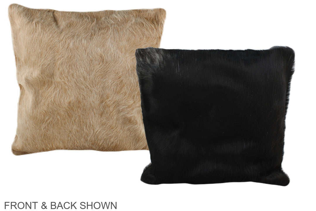 Solid Black 16"x16" Brazilian Cowhide Pillow #A36114 by Hudson Hides