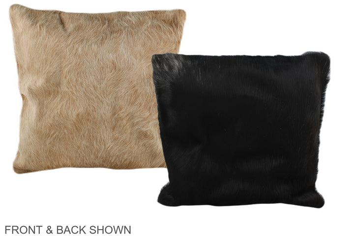 Solid Black 16"x16" Brazilian Cowhide Pillow #A36114 by Hudson Hides