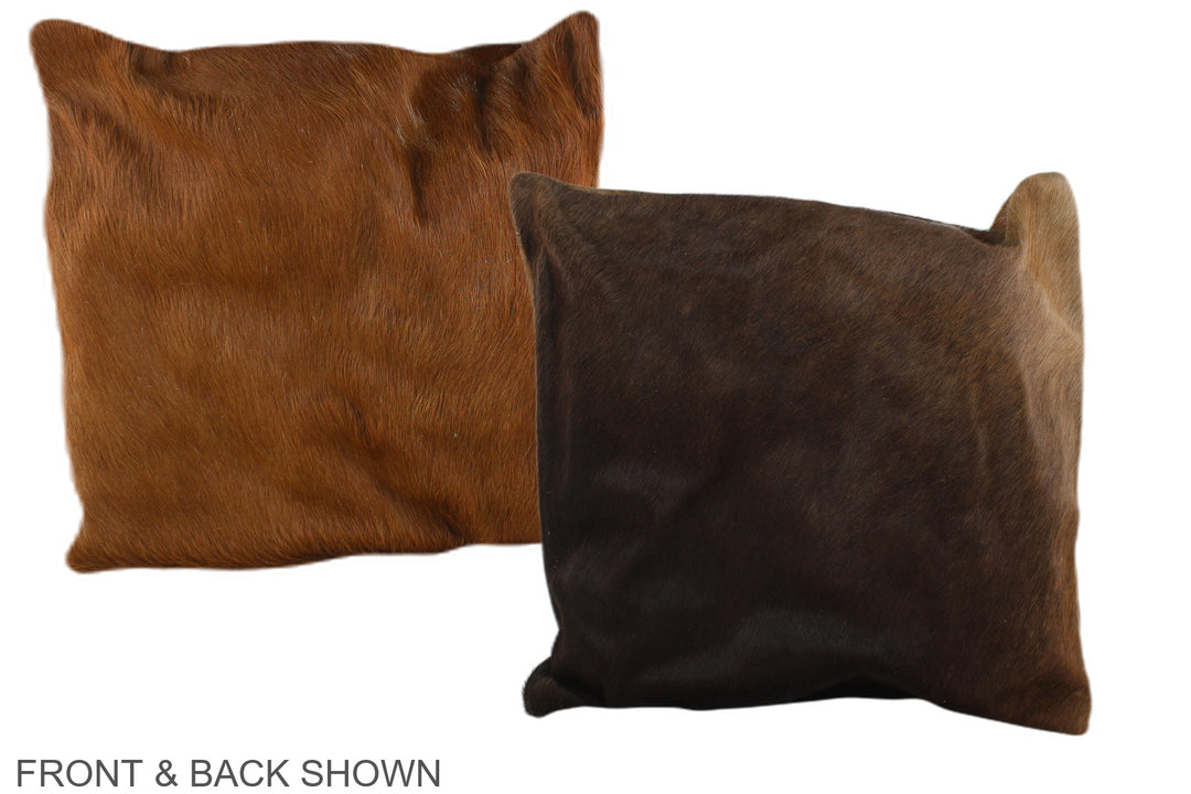 Chocolate 16"x16" Brazilian Cowhide Pillow #A36120 by Hudson Hides