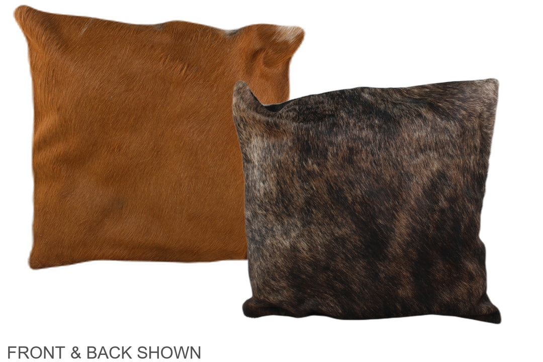 Dark Brindle 16"x16" Brazilian Cowhide Pillow #A36127 by Hudson Hides
