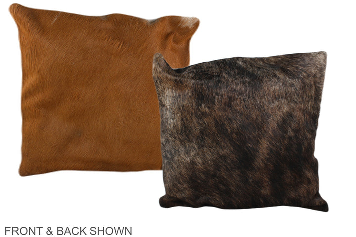 Dark Brindle 16"x16" Brazilian Cowhide Pillow #A36127 by Hudson Hides
