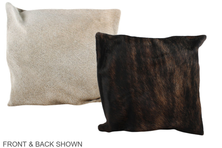 Dark Brindle 16"x16" Brazilian Cowhide Pillow #A36132 by Hudson Hides