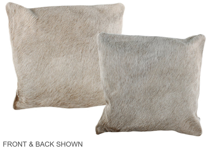 Champagne 16"x16" Brazilian Cowhide Pillow #A36136 by Hudson Hides