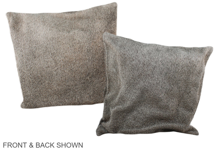 Grey with Beige 16"x16" Brazilian Cowhide Pillow #A36138 by Hudson Hides