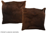 Chocolate 16"x16" Brazilian Cowhide Pillow #A36141 by Hudson Hides