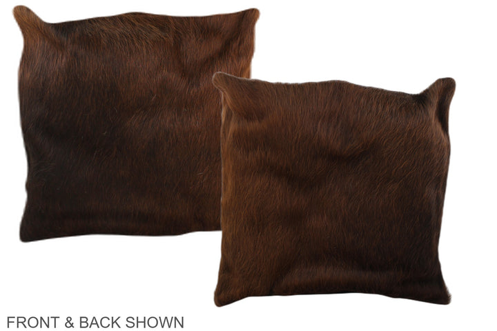 Chocolate 16"x16" Brazilian Cowhide Pillow #A36141 by Hudson Hides