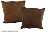 Solid Brown 16"x16" Brazilian Cowhide Pillow #A36144 by Hudson Hides
