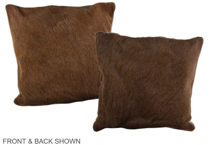 Solid Brown 16"x16" Brazilian Cowhide Pillow #A36144 by Hudson Hides