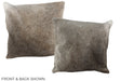 Grey with Beige 16"x16" Brazilian Cowhide Pillow #A36145 by Hudson Hides