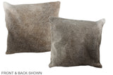 Grey with Beige 16"x16" Brazilian Cowhide Pillow #A36145 by Hudson Hides