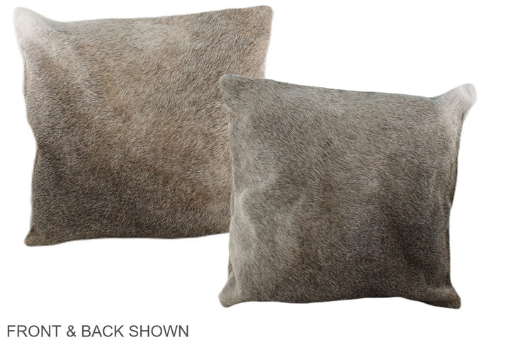 Grey with Beige 16"x16" Brazilian Cowhide Pillow #A36145 by Hudson Hides