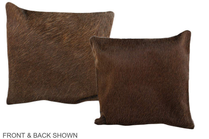 Chocolate 16"x16" Brazilian Cowhide Pillow #A36148 by Hudson Hides